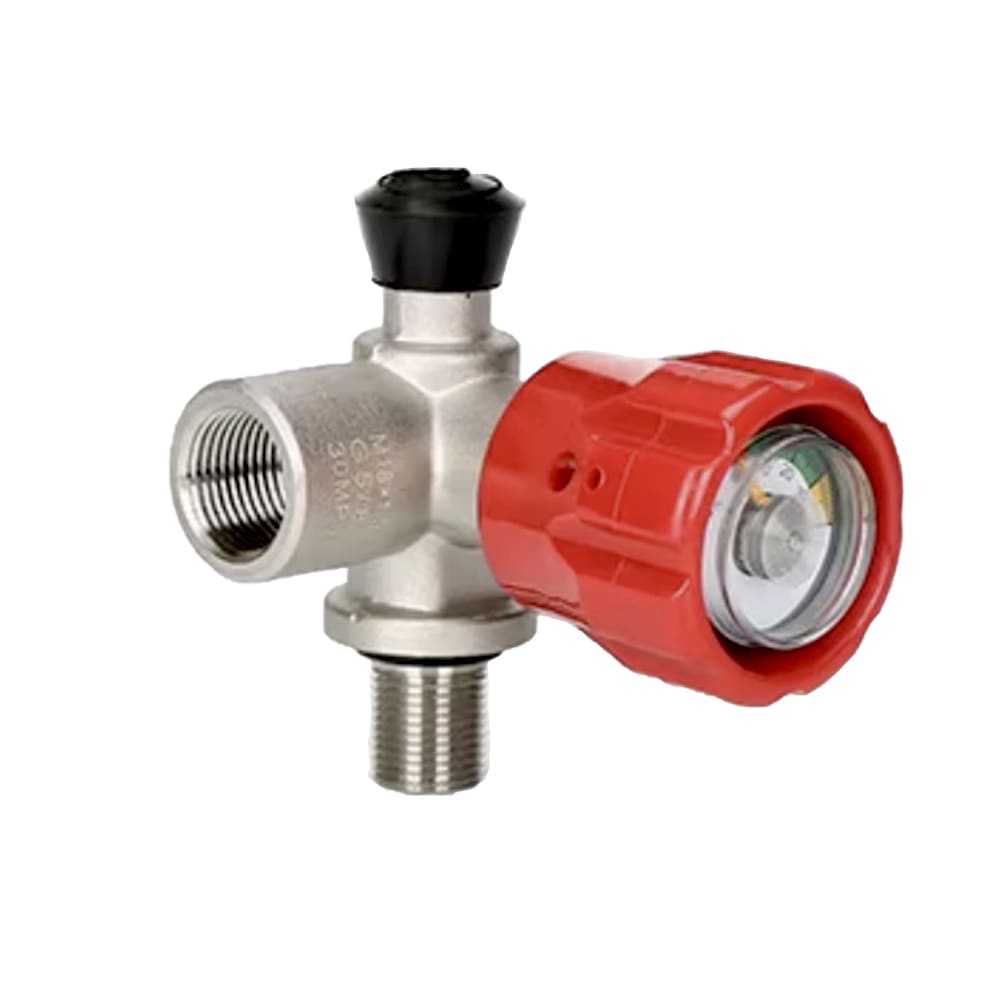 6.8L Carbon Fiber Gas Cylinder — with Red manometer valve (6.8L / 4500psi)