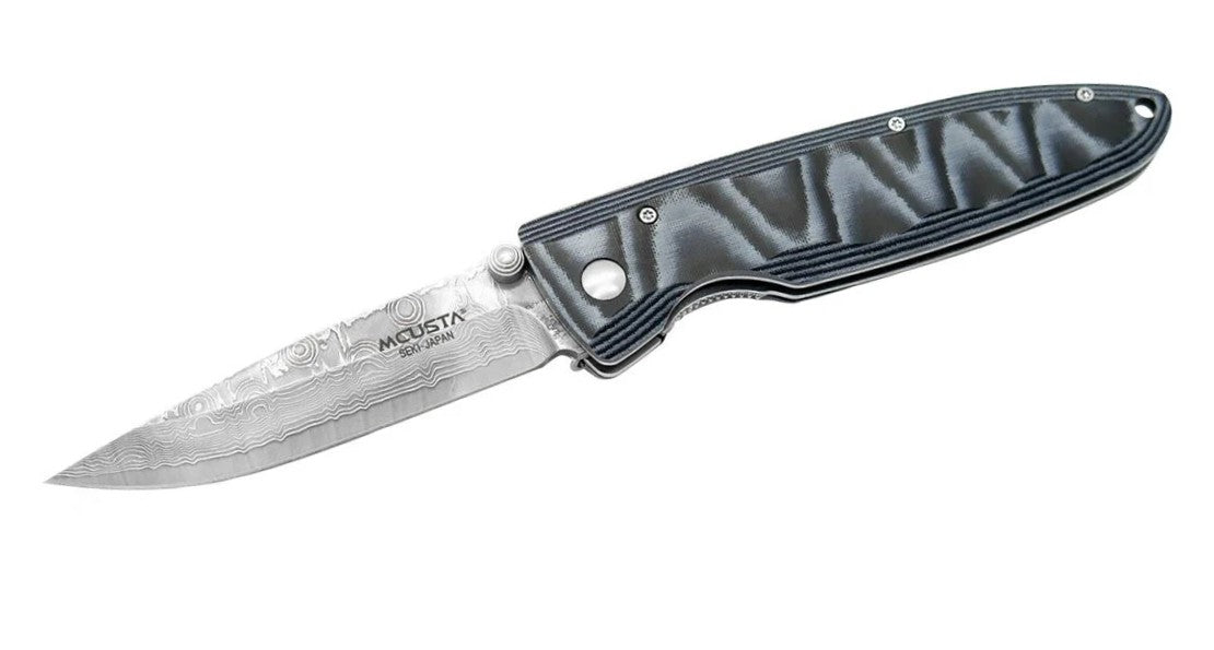 Mcusta Damasc Micarta Blue