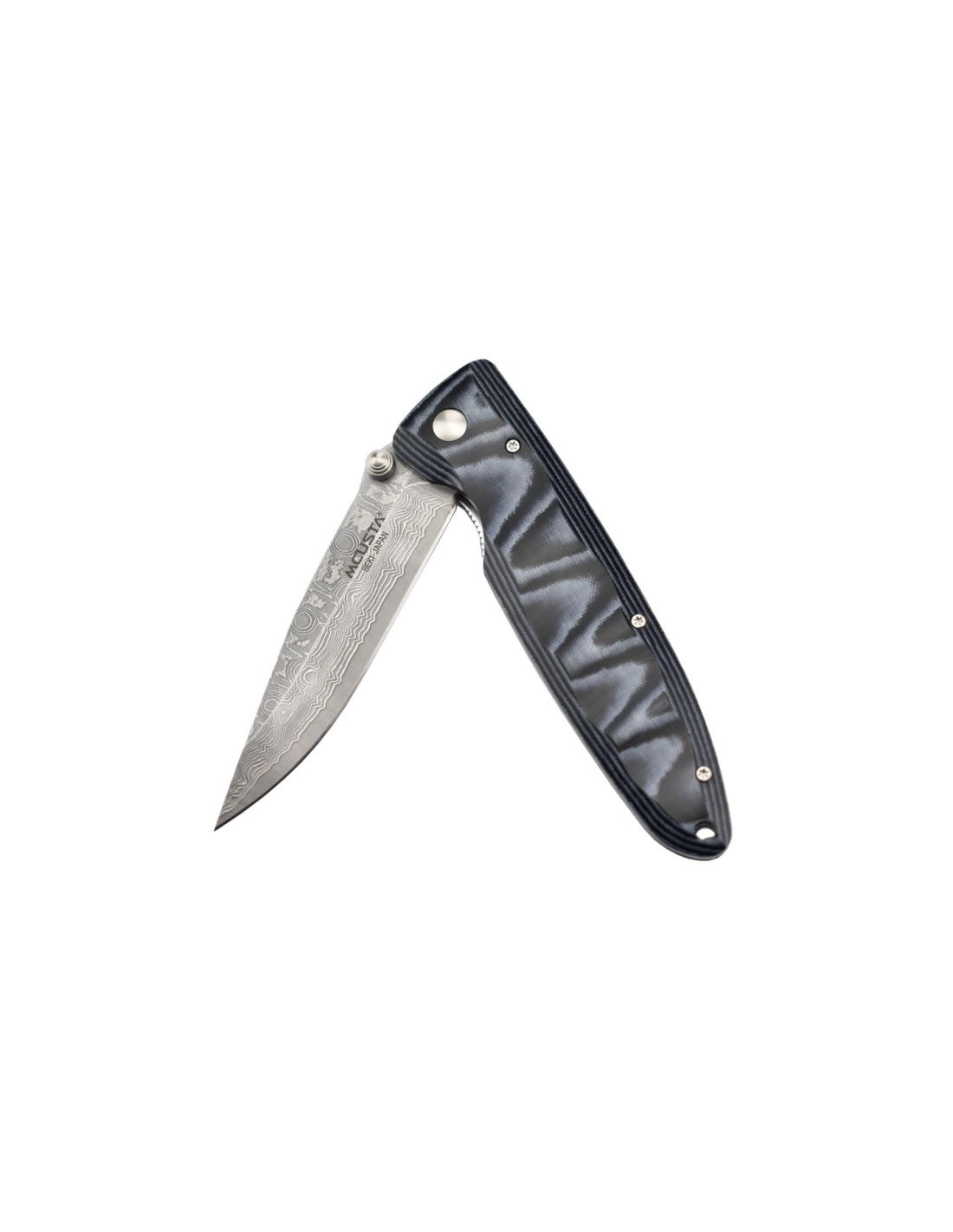 Mcusta Damasc Micarta Blue